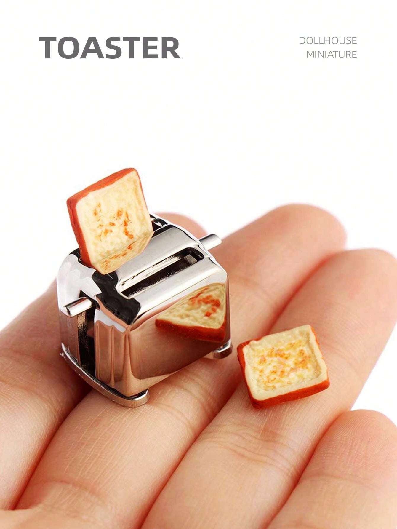 Kitchen Gadgets Plus - 1:12 Puppenhaus-Miniatur-Toaster, Mini-Simulations-Küchengeräte-Zubehör für Hausdekoration, inklusive
