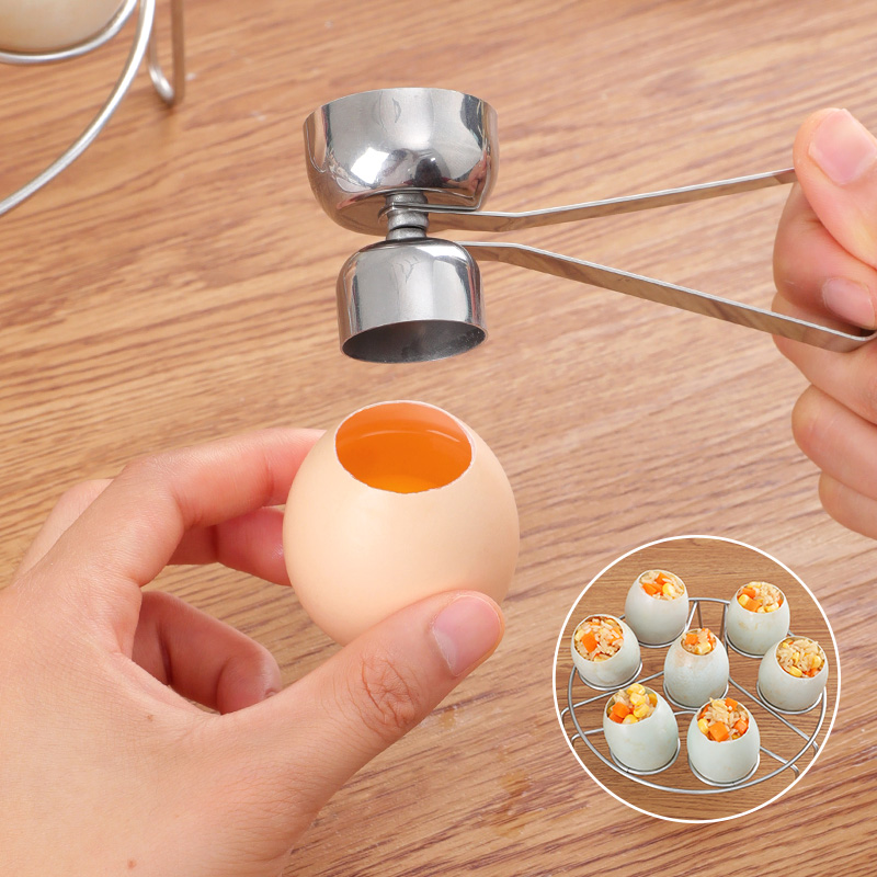 Kitchen Gadget Amazon - Eierschere aus Edelstahl 304, Eierschalenöffner, Doppelkopf,