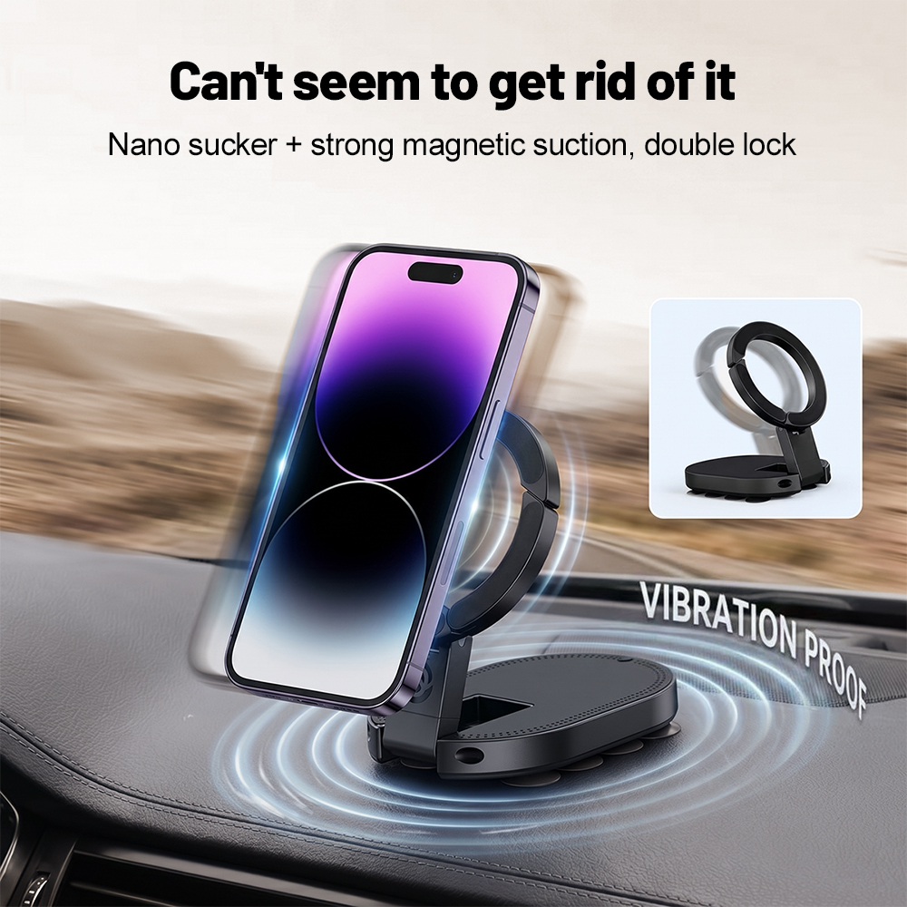 Kitchen Gadgets New - 360 ° Rotierbarer 3-in-1-Saugnapf-Magnet-Handyhalter, mehrfach verstellbarer,