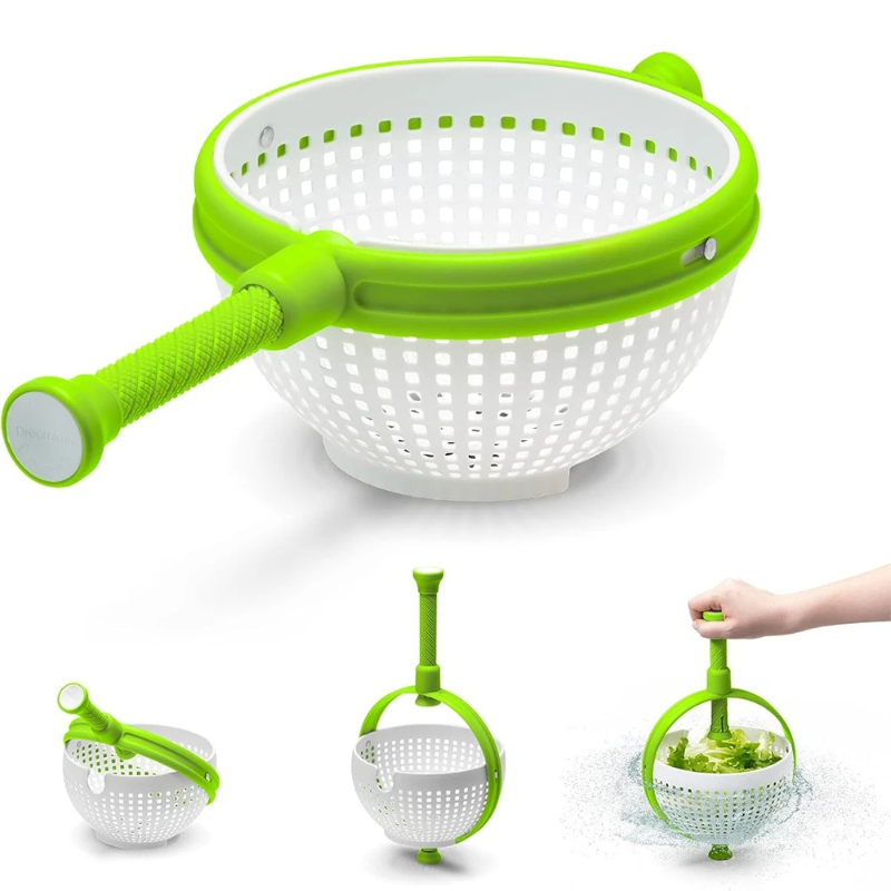 Salad Spinner - Salatschleuder mit großer Kapazität, 2-in-1-Salatschleuder, Sieb,
