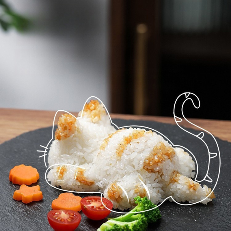 Kitchen Gadgets For Kids - 【D】Niedliche Katzenförmige Onigiri-Sushi-Formen für Kinder, Reis-