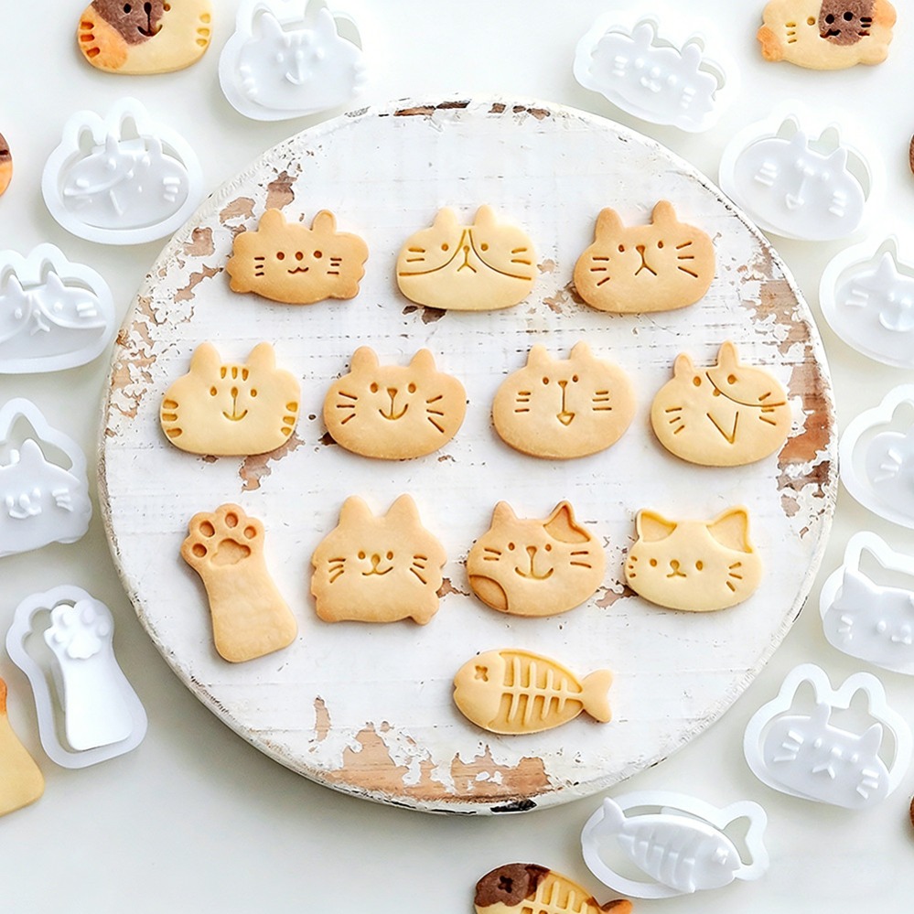 Kitchen Gadgets And Accessories - Niedliche Kätzchen-DIY-Stempel-Keksausstecher Backform Backzubehör für die
