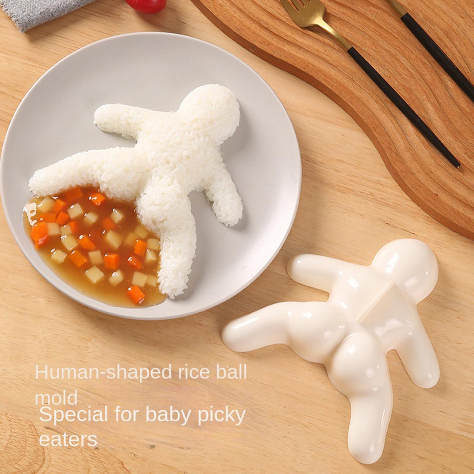 Kitchen Gadgets For Kids - Niedliche Mini-Reisbällchen-Form in Menschenform, Antihaft-PP-Sushi-Former, leicht