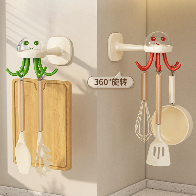 Kitchen Gadgets Under 100 - Quallen-Rotationshaken, stark haftender Küchenhaken, selbstklebender Spachtelhalter,
